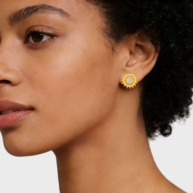 Helianthus Natural Crystal Earrings