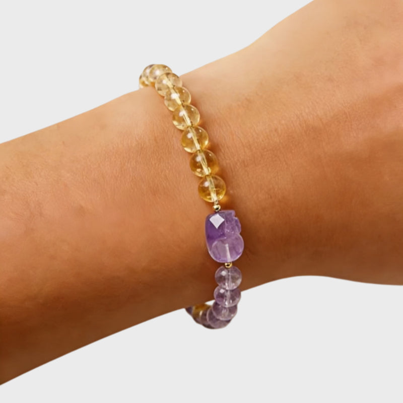 Gold Energy Natural Crystal Bracelet