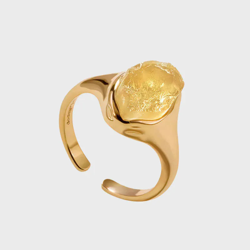 Natutal Crystal Open Ring