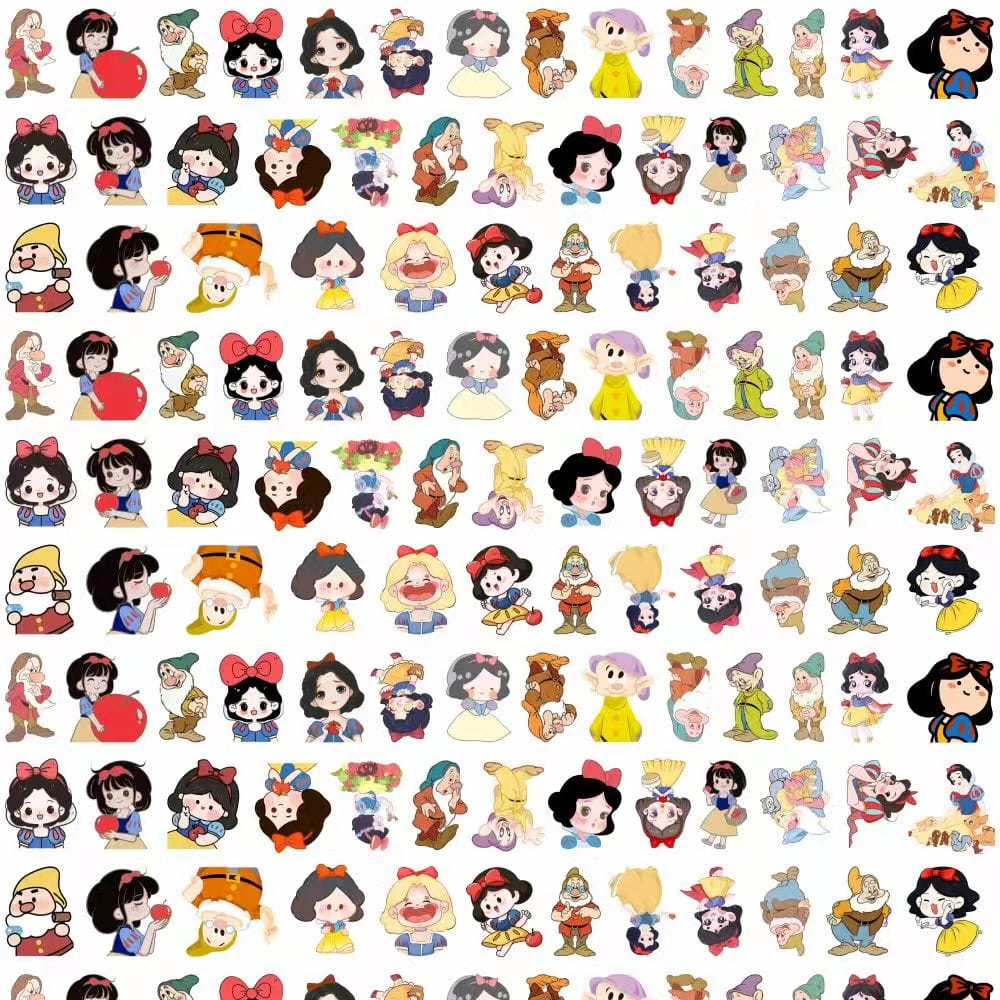 Snow White with 7 Drawfs 6cm Acrylic Charms for DIY match game-open in live