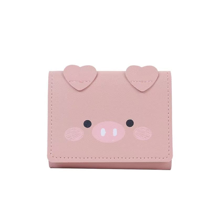 Small Trifold Leather Pig Wallet