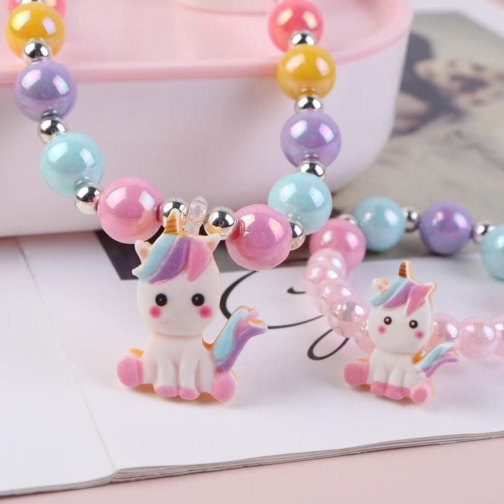 Girls Unicorn Necklace Set