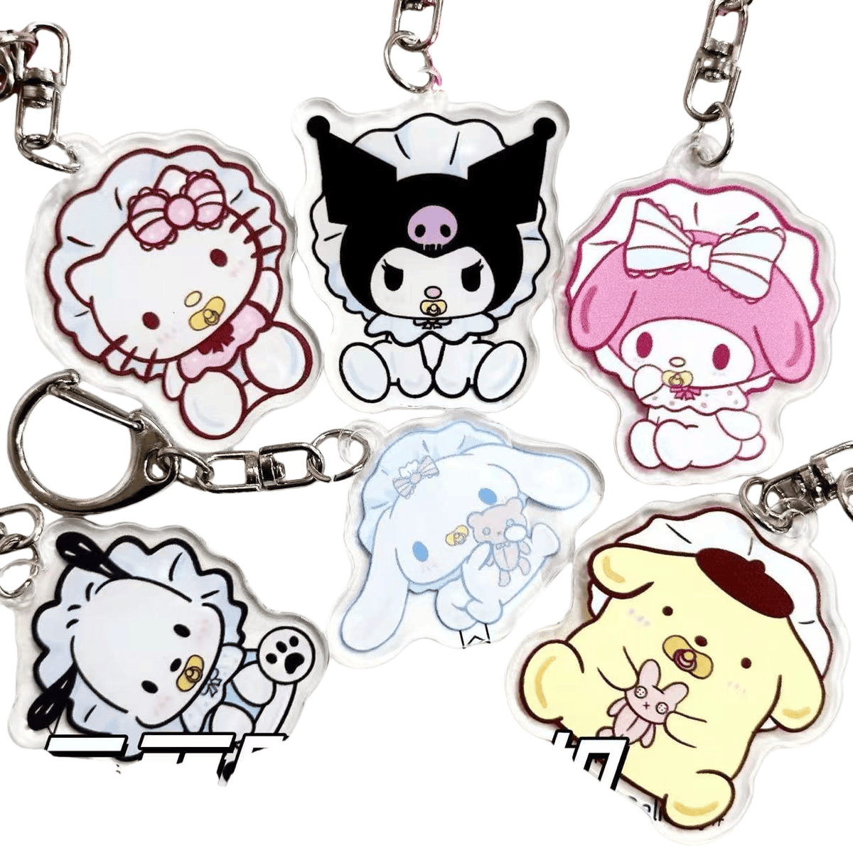 6pcs Sanrio Keychain Hooks