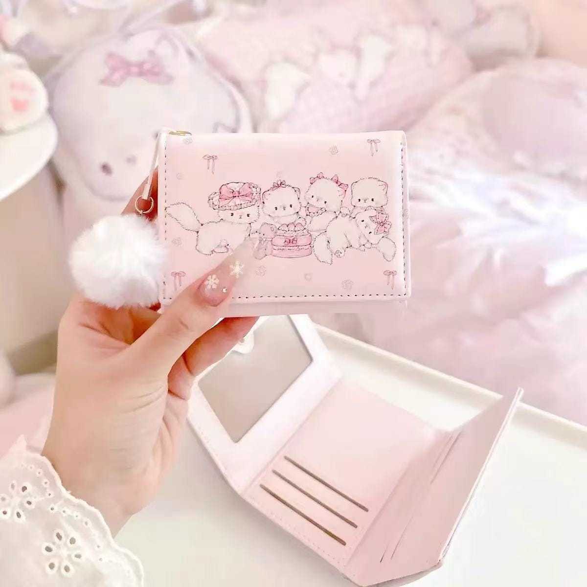 Cat 3-fold Wallet Card Bag