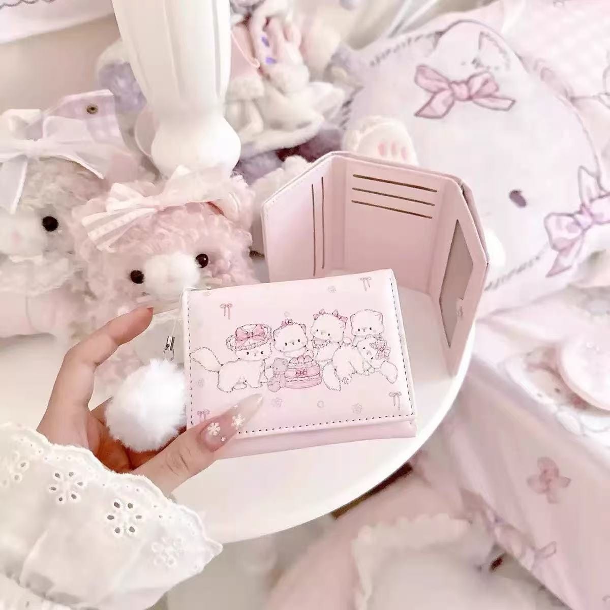 Cat 3-fold Wallet Card Bag