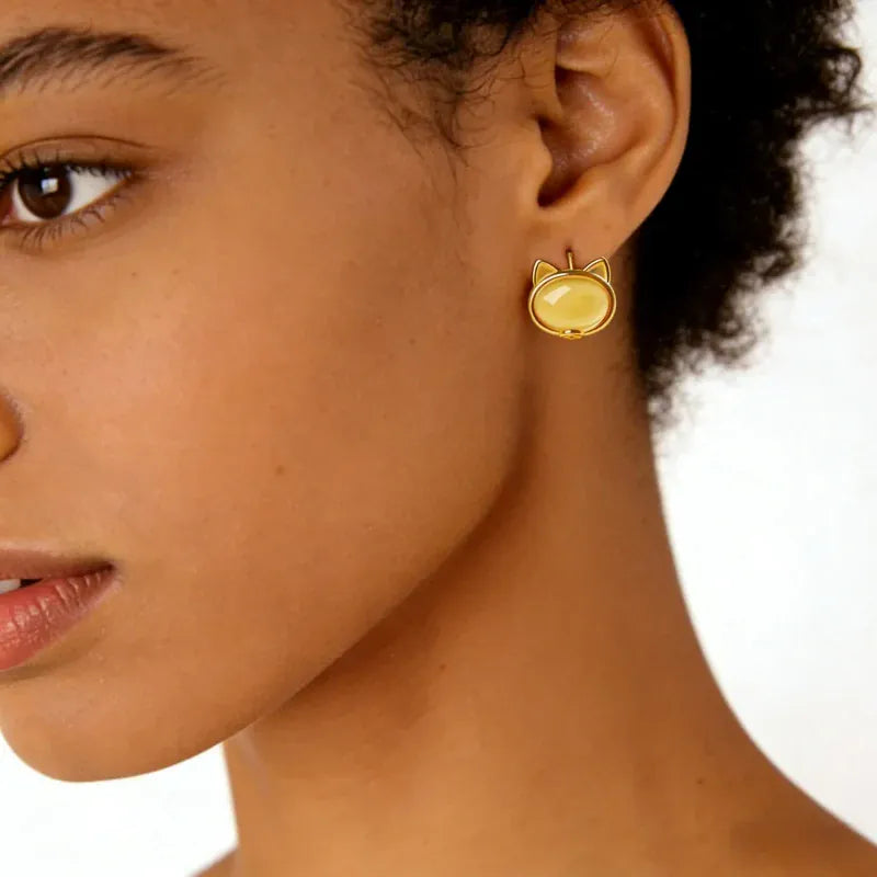 Joyful Purr Natural Citrine Earrings
