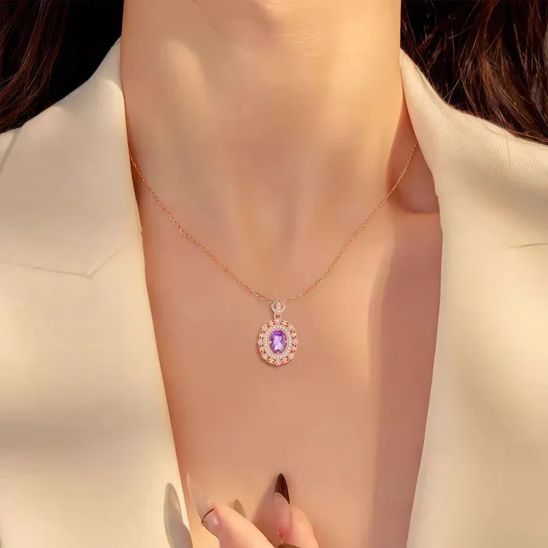 Lavender Glow Natural Amethyst Necklace