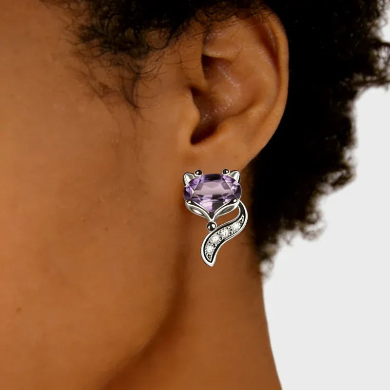 Mystic Fox Amethyst Studs