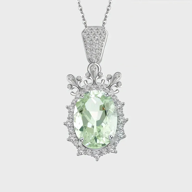 Vintage Crown Natural Crystal Necklace