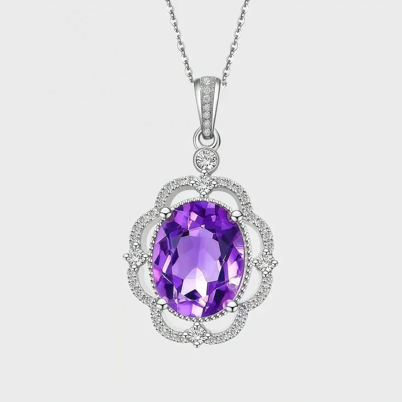 Violet Hush Natural Crystal Necklace