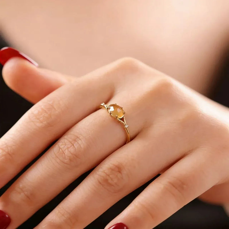 Luck&Prosperity Rose Story Natural Citrine Ring