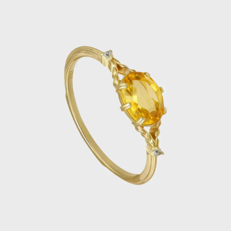 Luck&Prosperity Rose Story Natural Citrine Ring