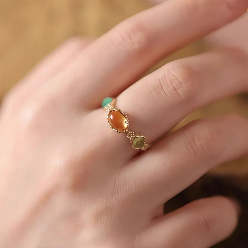 Vintage Natural Citrine Crystal Ring