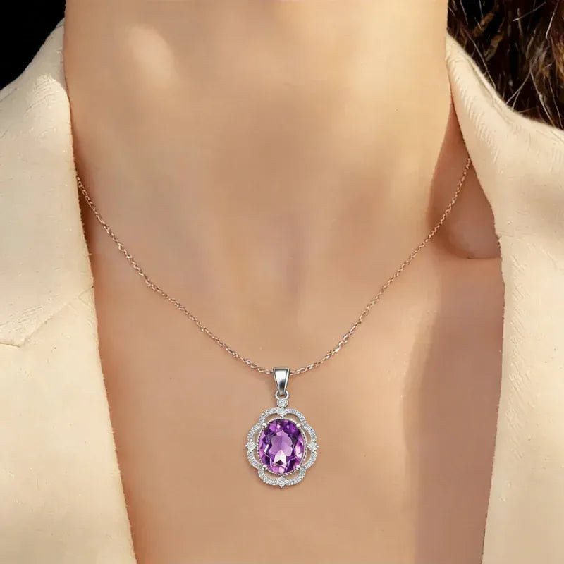 Violet Hush Natural Crystal Necklace