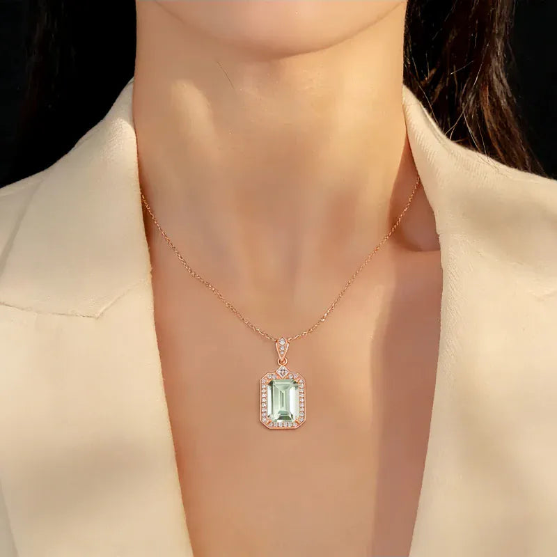 Emerald Eclat Natural Crystal Necklace