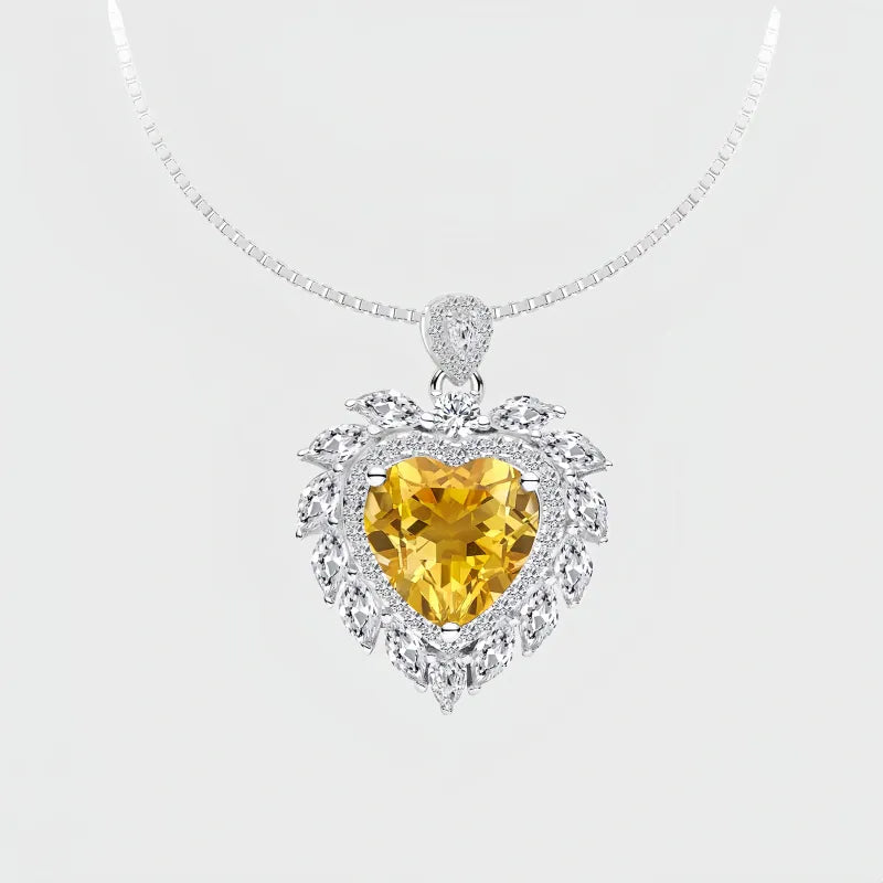 Sparkle Heart Natural Crystal Necklace