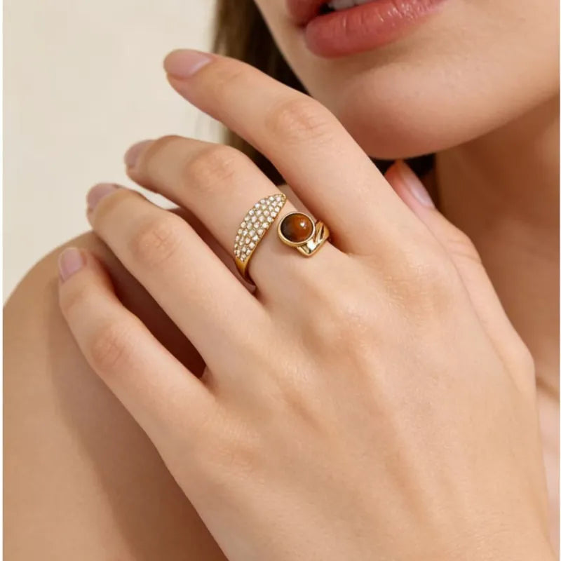 Golden Cobra Tiger Eye Ring-Wealth & Protection