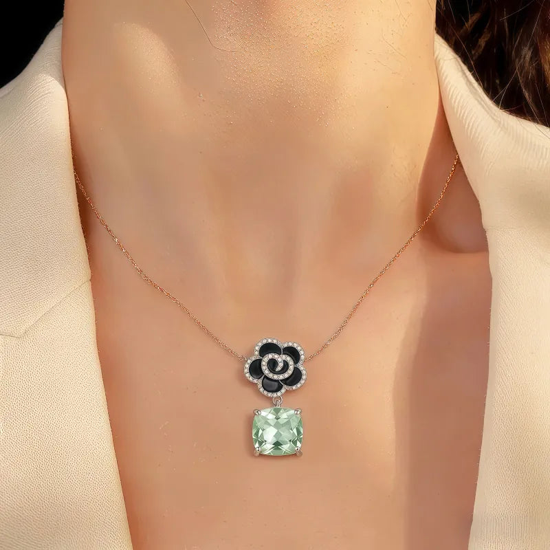 Verdant Bloom Natural Crystal Necklace