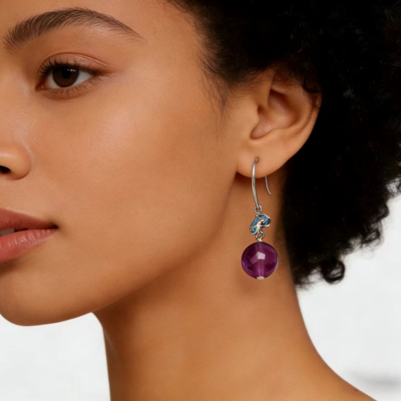 Natural Crystal Seren Aura Earrings