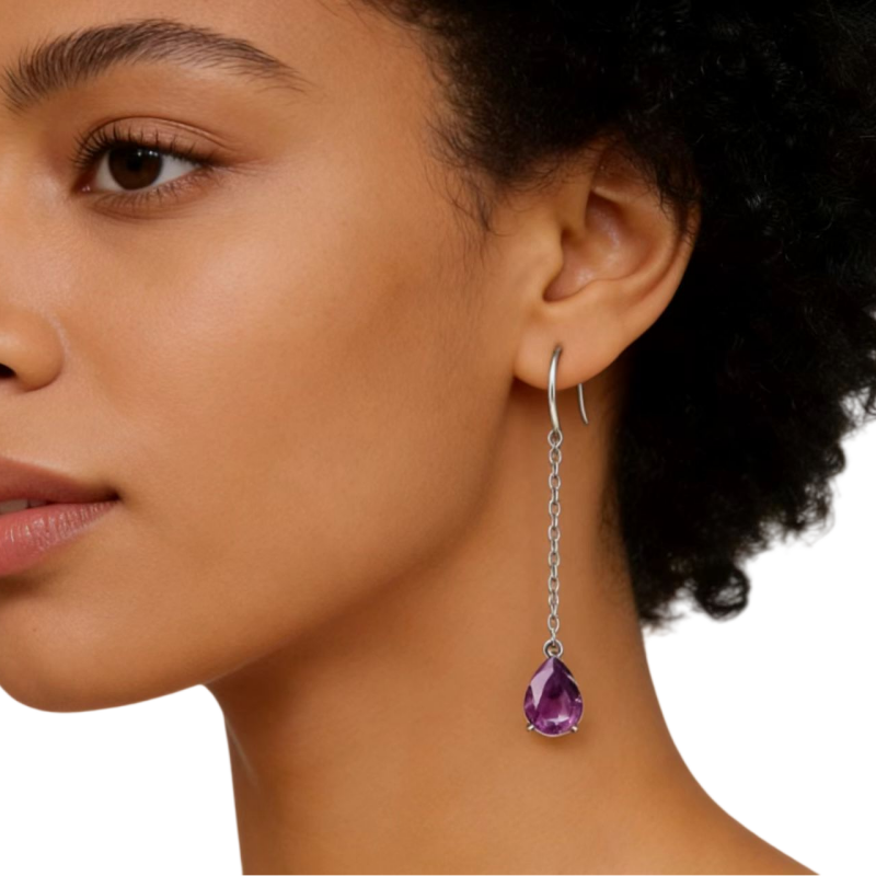 Natural Crystal Lira Vantage Earrings