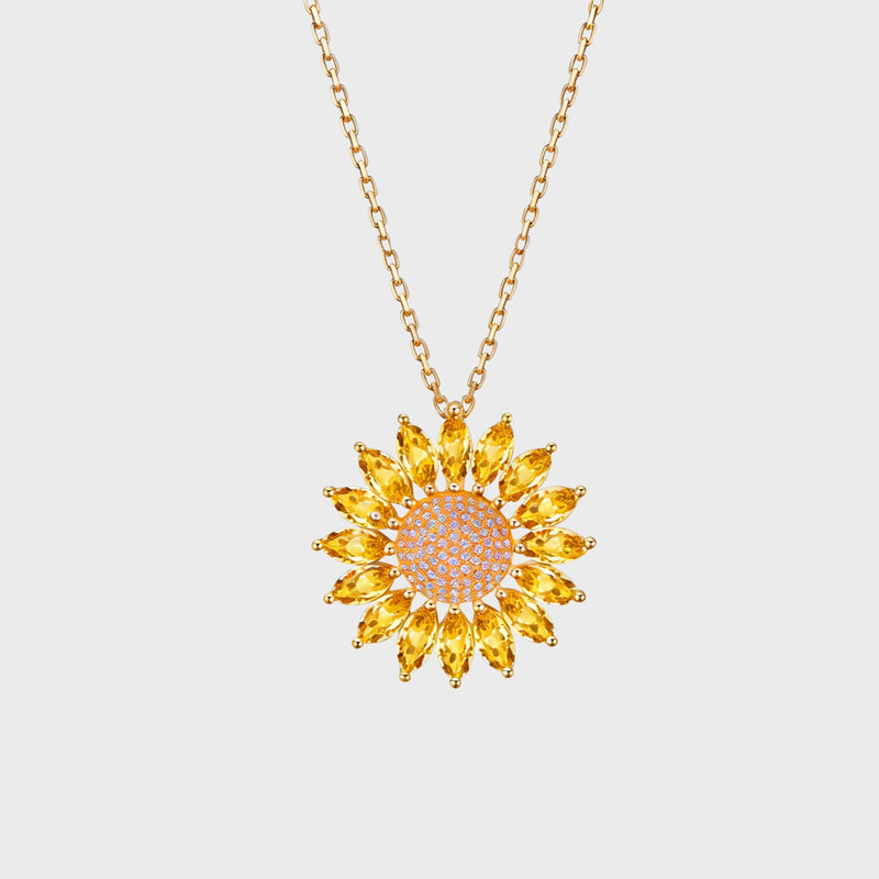 The Smile of Sunflower Natural Crystal Necklace