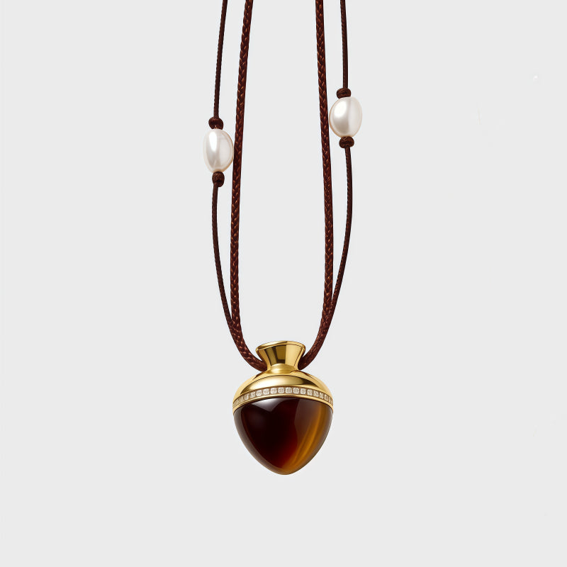 Pine Wish Natural Tiger Eye Stone Necklace