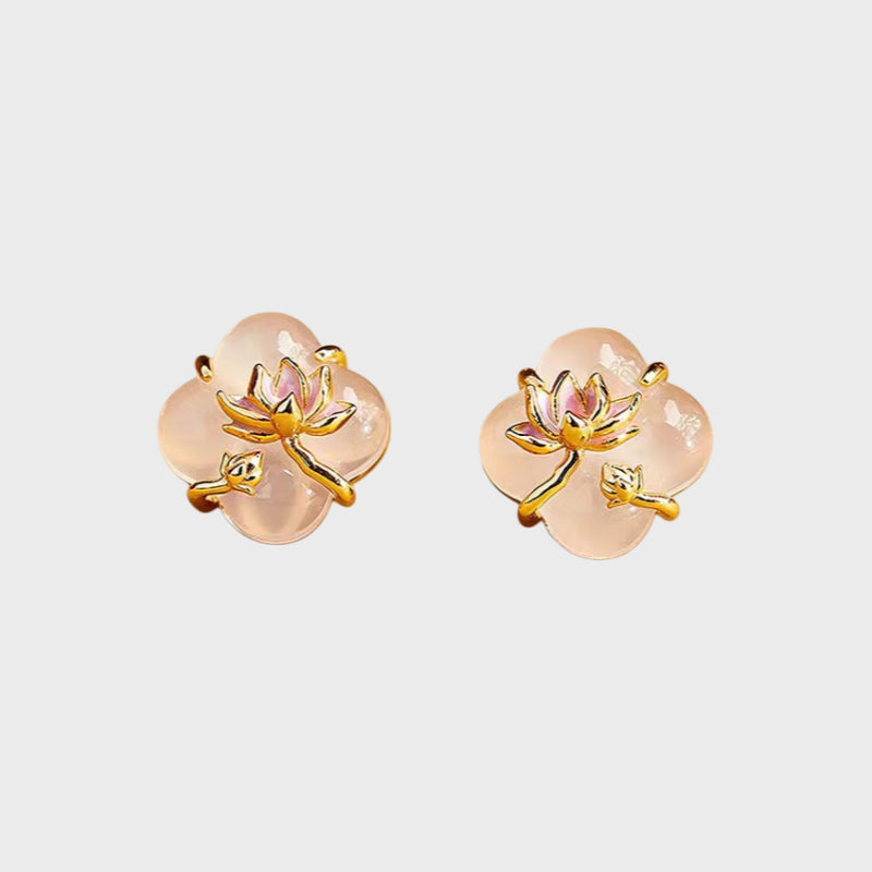 Lotus Era Natural Crystal Earrings