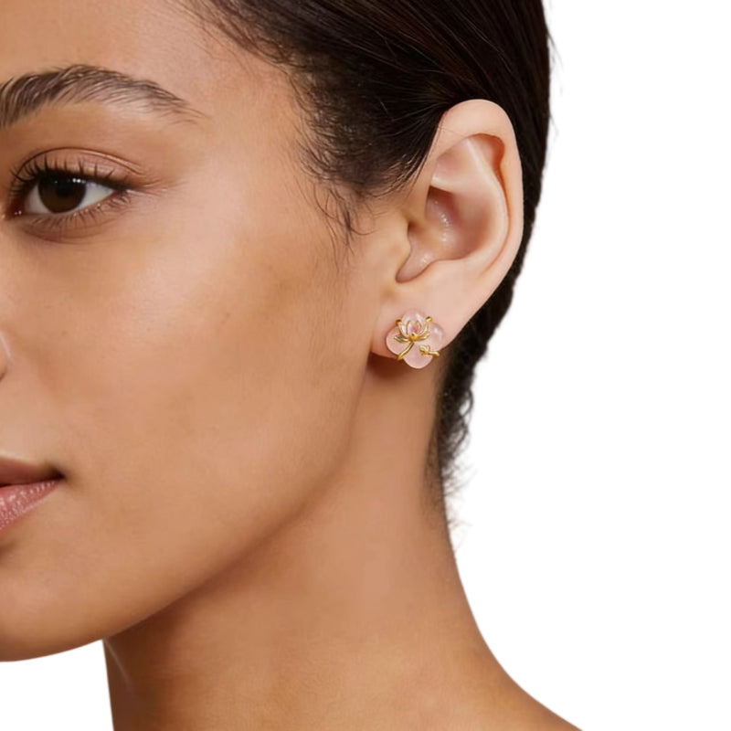 Lotus Era Natural Crystal Earrings