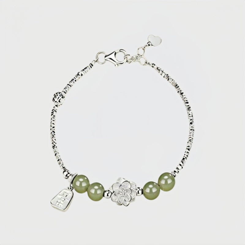 Lotus Inner Light Natural Hetian Jade Bracelet