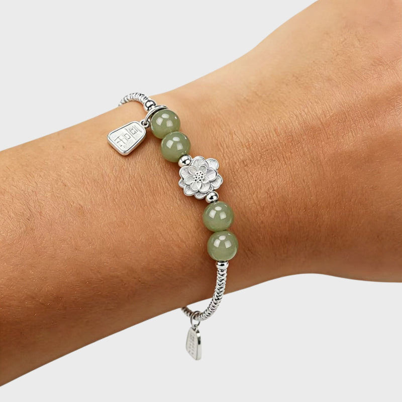 Lotus Inner Light Natural Hetian Jade Bracelet