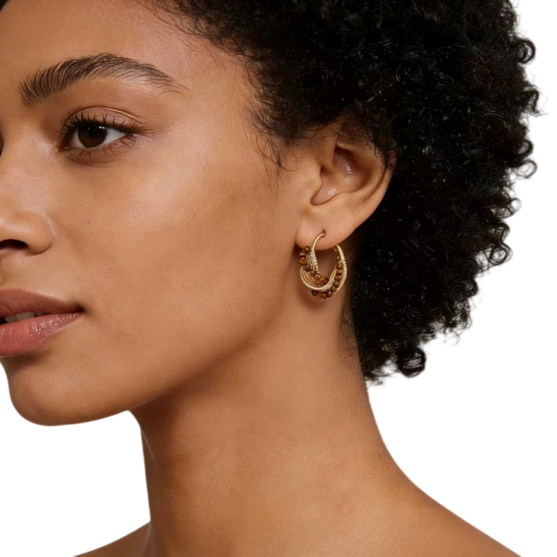 Veyra Natural Tiger Eye Earrings