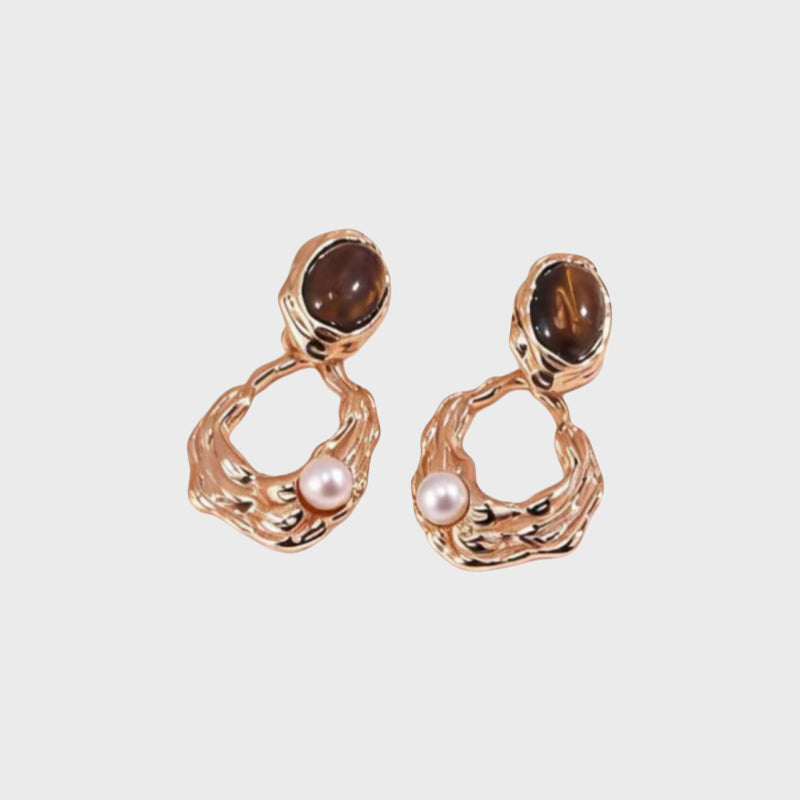 Tigrine Orbis Natural Tiger Eye Earrings