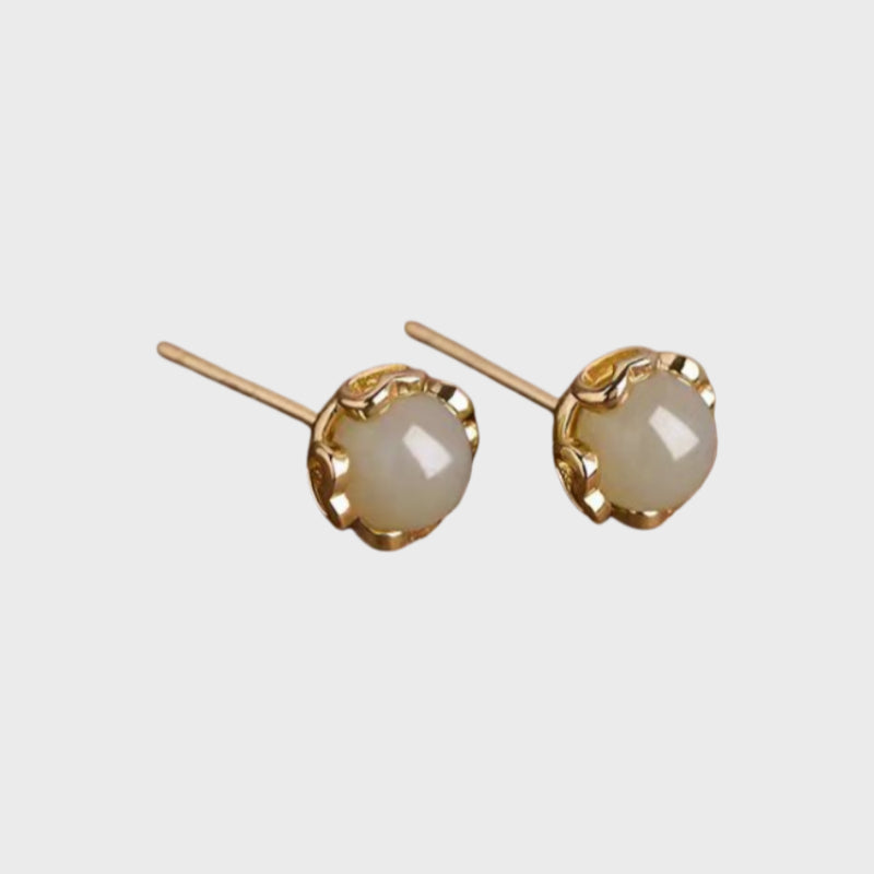 Thalyn Natural Hetian Jade Earrings