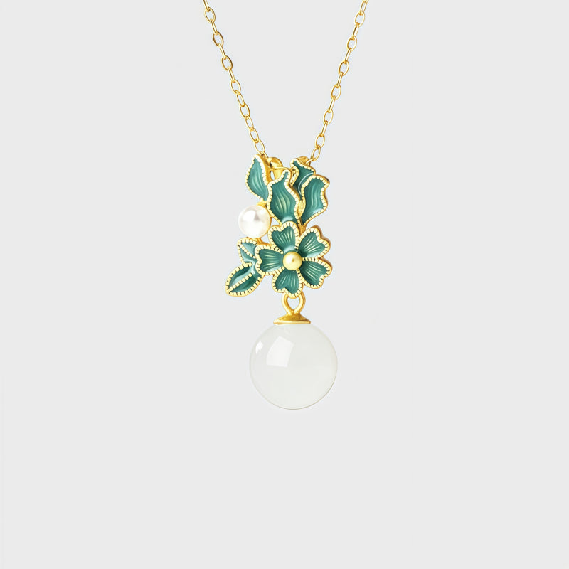 Sakura Hetian Jade Necklace