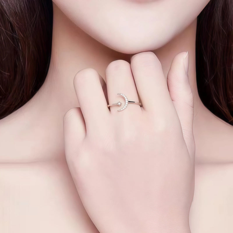 Star Moon Open Ring – Wear Your Fortune Under the Sky