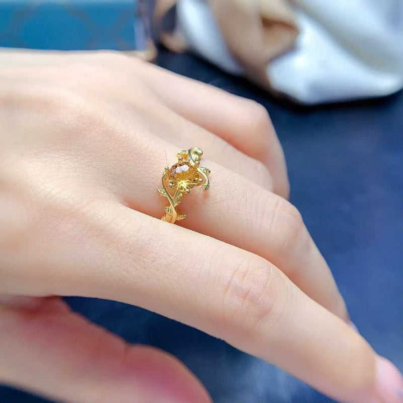 Twist Leaf Citrine Ring - Wealth Magnet