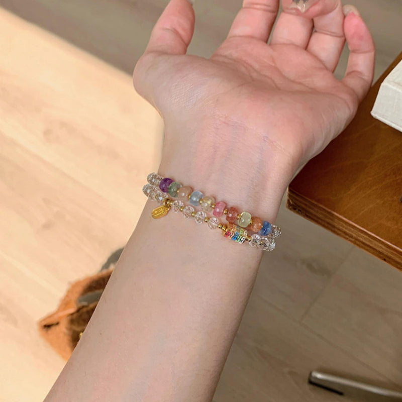Rainbow Clear Quartz Bracelet – Purify Aura, Amplify Joy, Attract Abundance