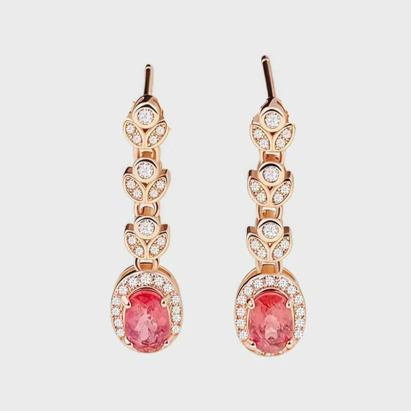 Blossom Pink Crystal Drop Earrings