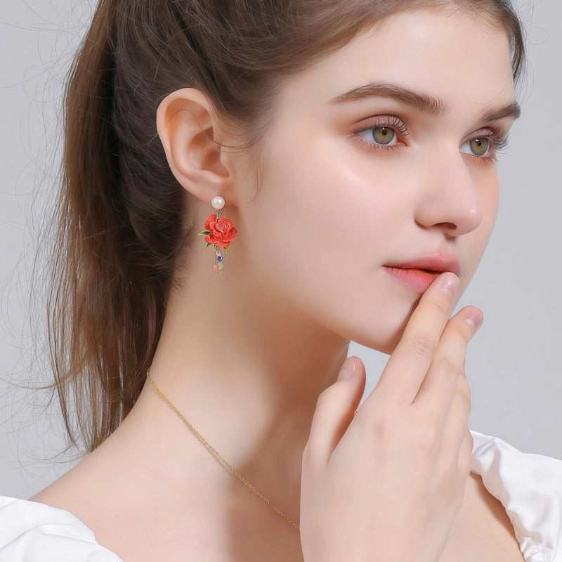 Boucles d'oreilles rose perle naturelle Boucles d'oreilles de luxe françaises