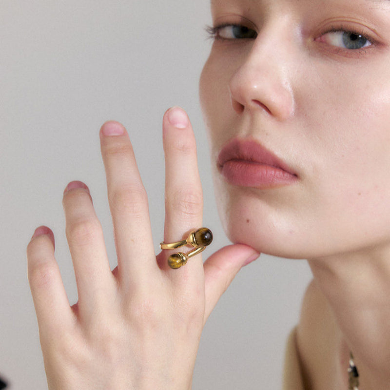 Niche Designer Tiger's Eye Ring - Symbol of Courage & Wealth