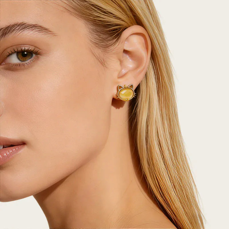 Joyful Purr Natural Citrine Earrings