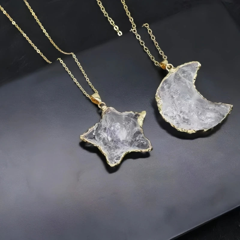 Clear Quartz Moon Dreamer Necklace – Purify Aura, Trust Intuition, Chase Your Dreams