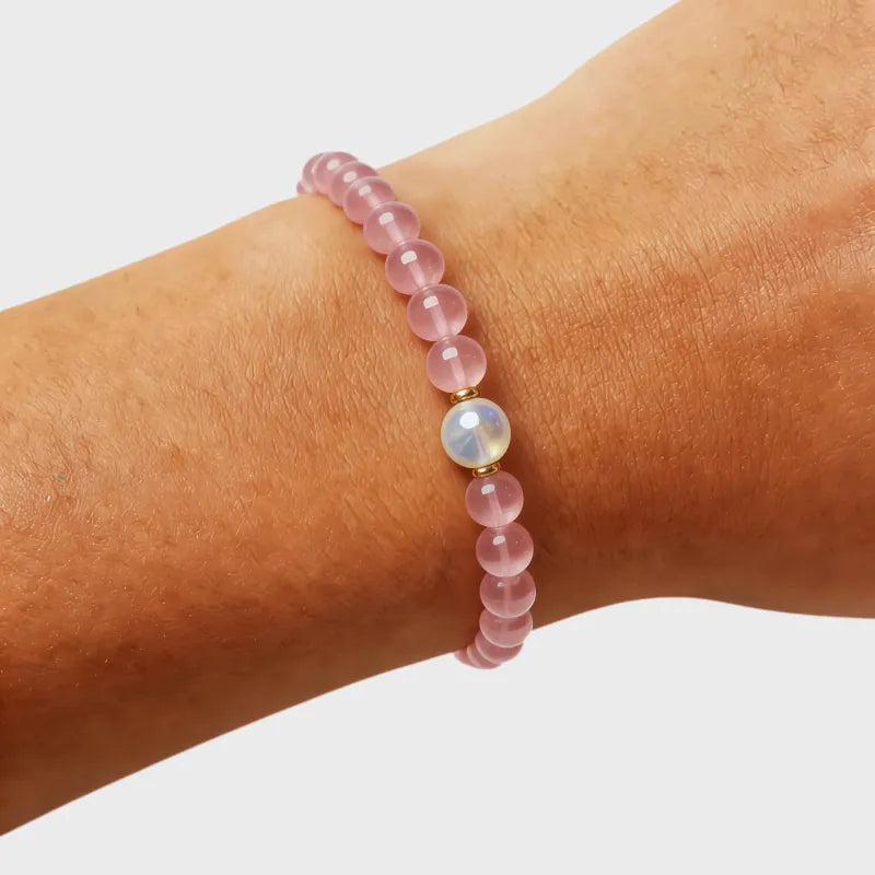 Pink Amour Natural Crystal Bracelet