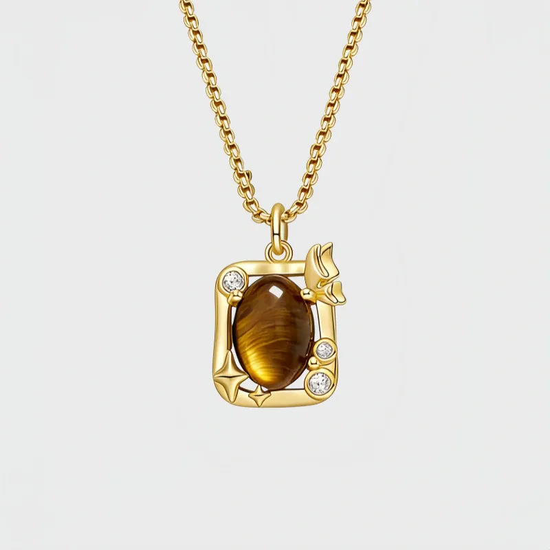 Royal Tigress Natural Tiger Eye Stone Necklace