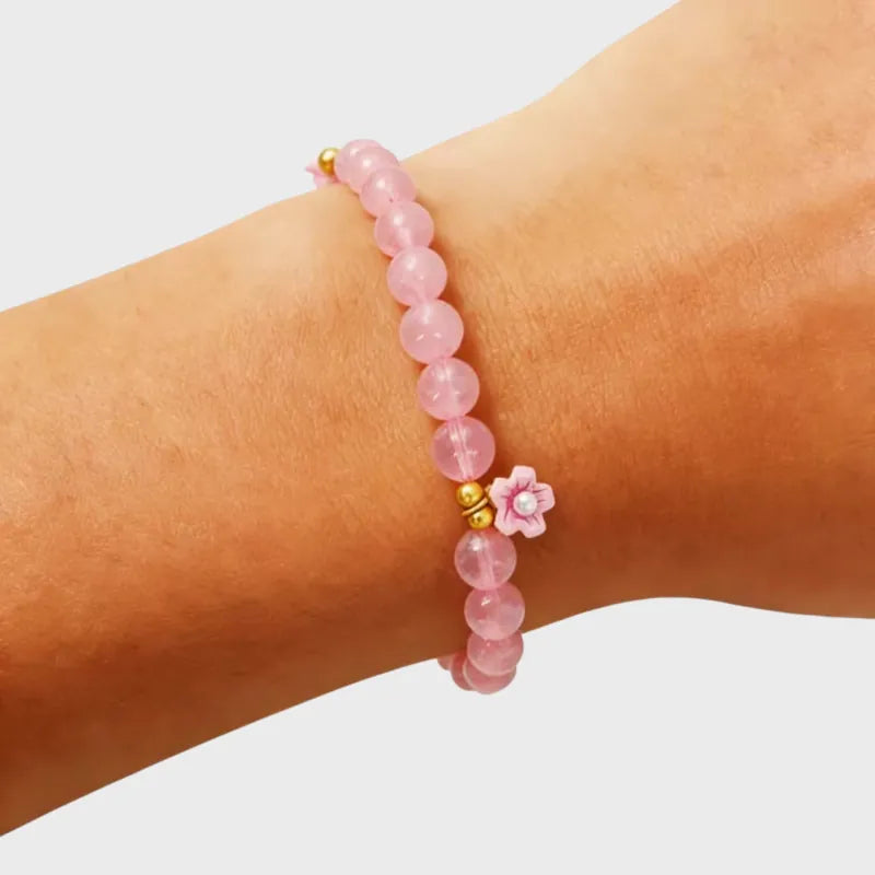 Peach Blossoms Natural Crystal Bracelet