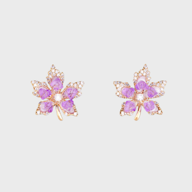 Maple Calm Natural Crystal Earrings