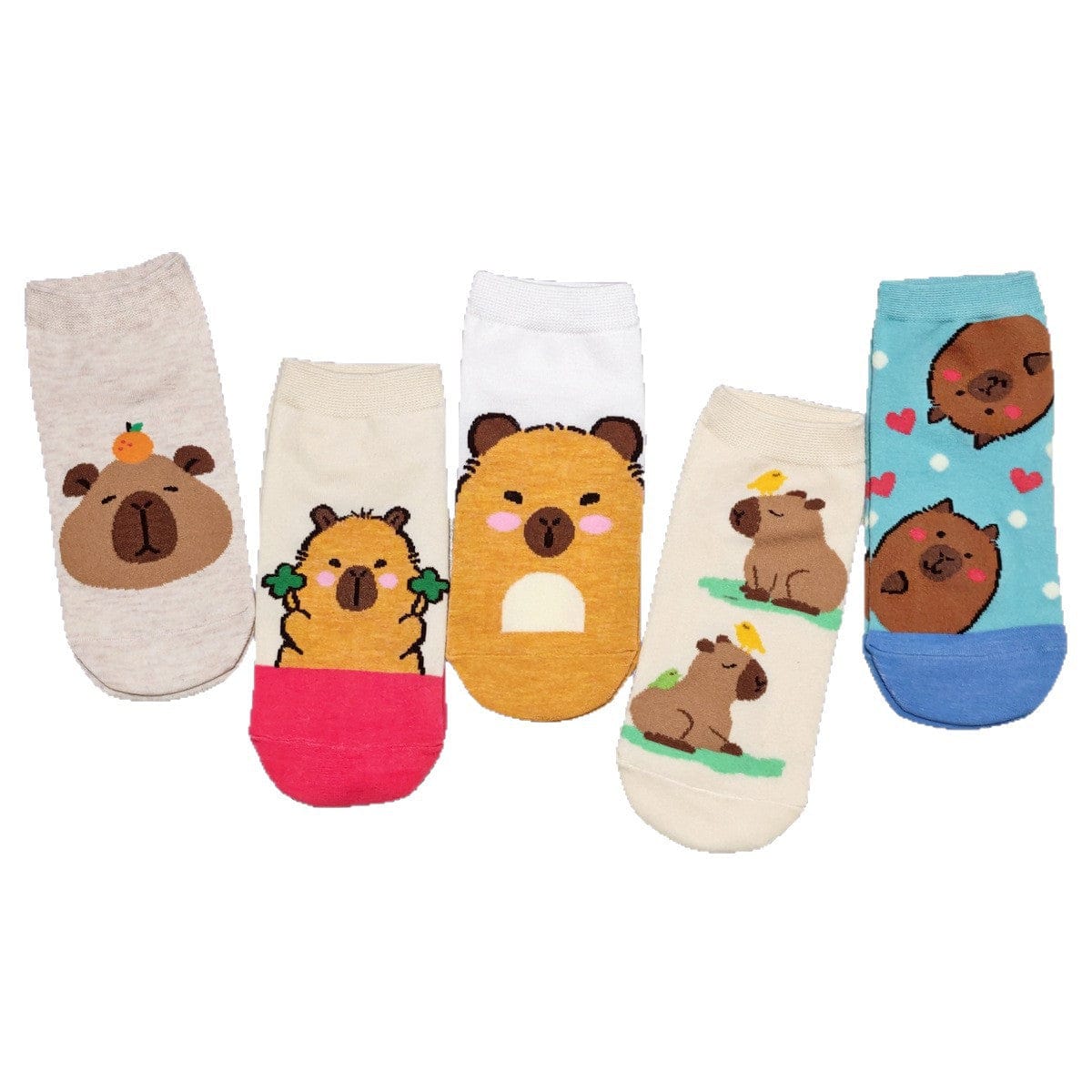 5 pairs Cartoon Short Socks Stitch Labubu