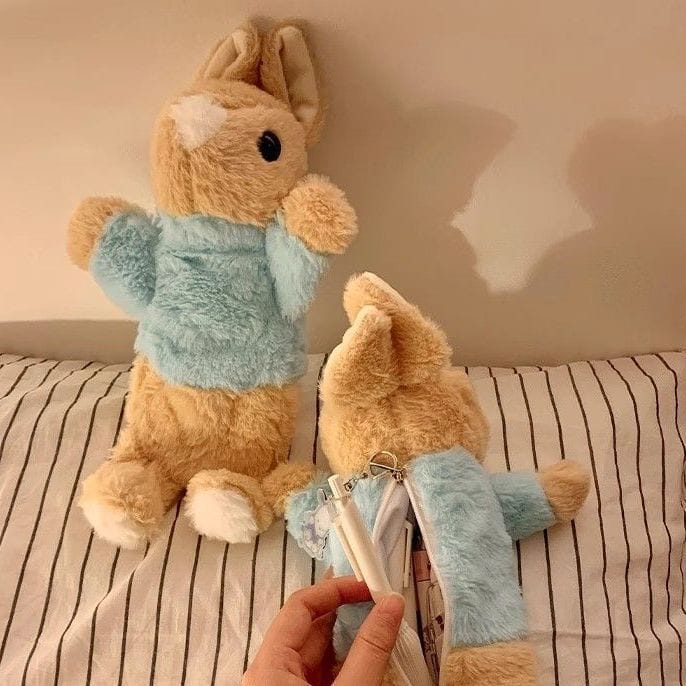 Furry Rabbit Pencil Bag Makeup Bag