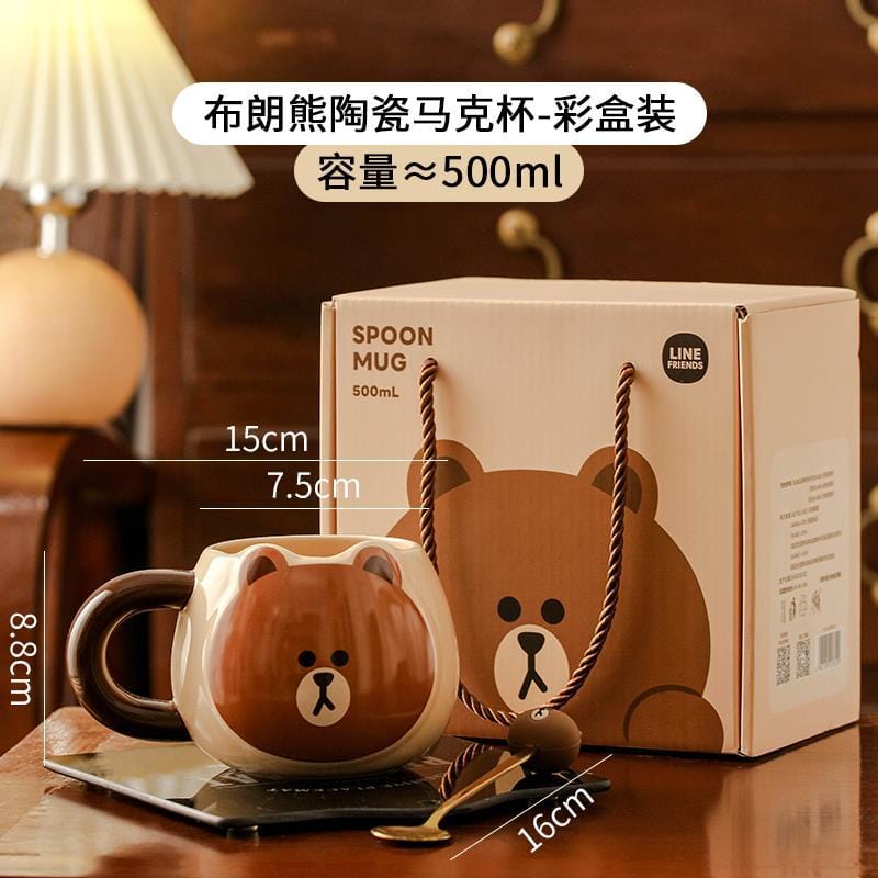 Brown Bear Ceramic Cups