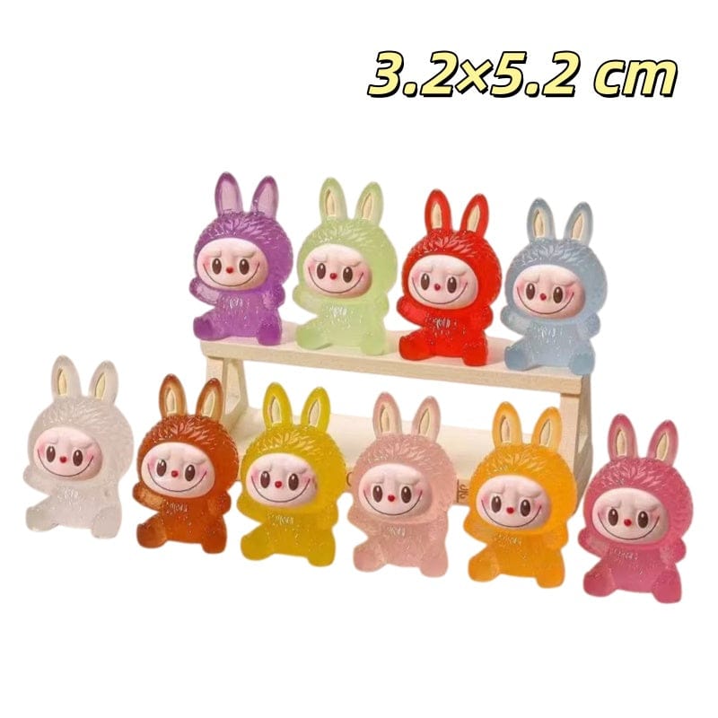 10 pcs luminous Labubu-clear
